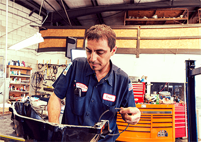 Roger rebuilding a transmission